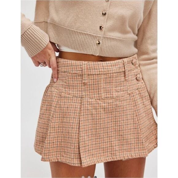 Free People Size 12 Women's Serena Micro Skort Plaid Flanel - Picture 11 of 11